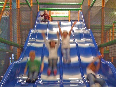 Children on Play Slide